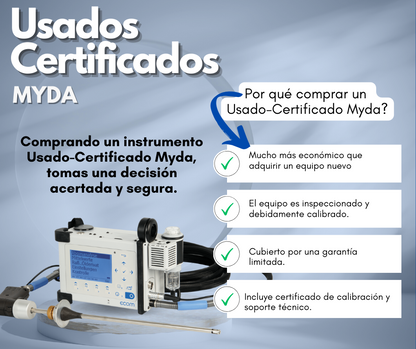 Usado-Certificado Myda Analizador de Combustión Mide O2, CO, NO, SO2